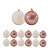 Jogo 12 Bolas de Natal Rosê Mistas Glitter e Flocada Luxo 8cm - Master Christmas - Imagem 1