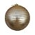 Bola de Natal Grande Champanhe Fosca com Glitter Dourado Espiral 15cm Decorativa Premium - Imagem 1