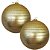 Jogo 2 Bolas de Natal Grande Dourada Fosca com Espiral Glitter 15cm Decorativa Premium - Imagem 1