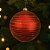 Jogo 2 Bolas de Natal Grande Vermelho Fosco com Espiral Glitter Dourado 15cm Decorativa Premium - Imagem 2
