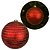 Jogo 2 Bolas de Natal Grande Vermelho Fosco com Espiral Glitter Dourado 15cm Decorativa Premium - Imagem 5