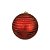 Bola de Natal Grande Vermelho Fosco com Espiral Glitter Dourado 15cm Decorativa Premium - Imagem 1