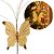 Borboleta Pick Natal Dourado Full Glitter Lantejoulas Luxo 23cm - Imagem 1