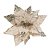 Flor Bico de Papagaio Natal Pick Veludo Champanhe Glitter e Lantejoulas Luxo 28cm - Imagem 1