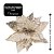Flor Bico de Papagaio Natal Pick Veludo Champanhe Glitter e Lantejoulas Luxo 28cm - Imagem 5