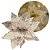Flor Bico de Papagaio Natal Pick Veludo Champanhe Glitter e Lantejoulas Luxo 28cm - Imagem 4