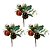 Jogo 3 Pick Natalino Folhagem Pinha e Fruta Decorado Glitter Dourado 17cm - Imagem 1