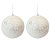 Jogo 2 Bolas de Natal Brancas Glitter e Lantejoulas 12cm Luxo - Imagem 1
