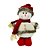 Boneco de Neve Pelúcia Retrátil Perna Extensível 36cm a 50cm Vinho e Branco - Imagem 3