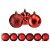 Conjunto 6 Bolas de Natal Vermelho Tradicional Misto Glitter, Brilho e Fosca 8cm Prime - Imagem 1
