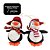 Jogo 2 Pinguins Pelúcia Decorativos Natal com Gorrinho e Cachecol 12cm x 8cm Preto Branco Vermelho - Imagem 3