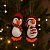 Jogo 2 Pinguins Pelúcia Decorativos Natal com Gorrinho e Cachecol 12cm x 8cm Preto Branco Vermelho - Imagem 2