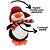Jogo 2 Pinguins Pelúcia Decorativos Natal com Gorrinho e Cachecol 12cm x 8cm Preto Branco Vermelho - Imagem 6