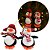 Jogo 2 Pinguins Pelúcia Decorativos Natal com Gorrinho e Cachecol 12cm x 8cm Preto Branco Vermelho - Imagem 4
