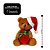 Jogo 2 Ursinhos Decorativos Natal Pelúcia Caramelo Prime com Gorrinho, Cachecol Listrado e Saco de Presentes 10cm - Imagem 5