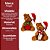 Jogo 2 Ursinhos Decorativos Natal Pelúcia Caramelo Prime com Gorrinho, Cachecol Listrado e Saco de Presentes 10cm - Imagem 7