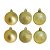 Conjunto 6 Bolas de Natal Dourado Prime Texturas Mistas 5cm Glitter, Brilho e Fosca - Imagem 1