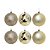 Conjunto 12 Bolas de Natal Champanhe Prime Texturas Mistas 6cm Glitter, Brilho e Fosca - Imagem 4