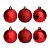 Conjunto 6 Bolas de Natal Vermelho Prime Texturas Mistas 5cm Glitter, Brilho e Fosca - Imagem 1
