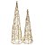 Conjunto 2 Árvores Cone Iluminadas Aramada Pingente Decor Dourado Luxo 50cm e 40cm - Imagem 6