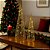 Conjunto 2 Árvores Cone Iluminadas Aramada Pingente Decor Dourado Luxo 50cm e 40cm - Imagem 2