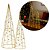 Jogo 2 Árvores Decorativas Aramadas Dourado Iluminada LED Luxo Cone 50cm e 40cm - Imagem 1