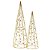 Jogo 2 Árvores Decorativas Aramadas Dourado Iluminada LED Luxo Cone 50cm e 40cm - Imagem 8