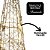 Jogo 2 Árvores Decorativas Aramadas Dourado Iluminada LED Luxo Cone 50cm e 40cm - Imagem 3