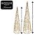Jogo 2 Árvores Decorativas Aramadas Dourado Iluminada LED Luxo Cone 50cm e 40cm - Imagem 4