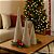 Jogo 3 Árvores Decorativas Aramadas Cone Cotton Champanhe Glitter Luxo LED Branco Quente 60cm, 50cm e 40cm - Imagem 2