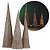 Conjunto 3 Árvores Decorativas Aramadas Cone Cotton Iluminada Champanhe Glitter Luxo LED 60cm, 50cm e 40cm - Imagem 1