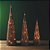 Conjunto 3 Árvores Decorativas Aramadas Cone Cotton Iluminada Champanhe Glitter Luxo LED 60cm, 50cm e 40cm - Imagem 3