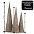 Conjunto 3 Árvores Decorativas Aramadas Cone Cotton Iluminada Champanhe Glitter Luxo LED 60cm, 50cm e 40cm - Imagem 8