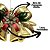 Sino Duplo Dourado Decorado com Laço e Flor Bico de Papagaio Glitter 28cm x 20cm – Enfeite Natalino com Cordão para Pend - Imagem 3