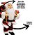 Papai Noel Decorativo Natalino 25cm com Casaco Xadrez Vermelho e Verde e Saco de Presentes Decorado - Imagem 2