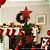Estrela Ponteira de Natal Vermelha Luxo com Glitter Arabesco – Topo de Árvore 20cm com Base Espiral - Imagem 2