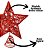 Estrela Ponteira de Natal Vermelha Luxo com Glitter Arabesco – Topo de Árvore 20cm com Base Espiral - Imagem 3