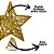 Estrela Ponteira de Natal Dourado Luxo com Glitter Arabesco – Topo de Árvore 20cm com Base Espiral - Imagem 3