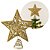 Estrela Ponteira de Natal Champanhe Luxo com Glitter Arabesco – Topo de Árvore 20cm com Base Espiral - Imagem 1