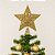 Estrela Ponteira de Natal Champanhe Luxo com Glitter Arabesco – Topo de Árvore 20cm com Base Espiral - Imagem 2