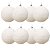 Kit 8 Bolas de Natal Brancas Textura Floco de Neve 8cm Premium – Modelo Flocado com Efeito Neve Polvilhada - Imagem 1