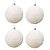 Kit 4 Bolas de Natal Brancas Textura Floco de Neve 8cm Premium – Modelo Flocado com Efeito Neve Polvilhada - Imagem 1