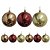 Jogo 6 Bolas de Natal Peroladas Luxo 8cm Vinho Bordô, Dourado e Bronze Brilho Suave - Imagem 6