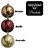 Jogo 6 Bolas de Natal Peroladas Luxo 8cm Vinho Bordô, Dourado e Bronze Brilho Suave - Imagem 5