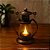 Mini Lamparina LED Decorativa Ouro Envelhecido 11cm Vela Artificial Branco Quente com Alça - Imagem 2
