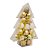 Jogo 34 Mini Bolas de Natal Dourado e Branco Mix Texturas Premium 3cm na Caixa Formato Árvore - Imagem 5