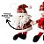 Kit 4 Pelúcias Natal Pendente 22cm Papai Noel, Boneco de Neve, Urso e Rena Vermelho Xadrez 22cm - Imagem 3