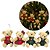 Conjunto 4 Ursinhos de Natal Pelúcia Sentados Xadrez Verde e Vermelho Pendente 10cm Premium - Imagem 1
