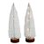 Jogo 2 Mini Pinheiro de Mesa Iluminado 30cm Branco Nevado LED Sequencial e Base Tronco Natural - Imagem 1