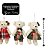 Kit 4 Ursinhos Natalinos Pendente 15cm Pelúcia Creme com Roupa Xadrez - Imagem 3